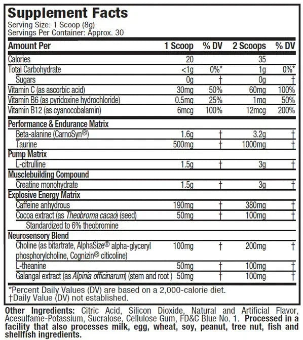 Muscle Tech naNO X5 Next Gen 240g Pre Workout Booster - Supplement-Support.com