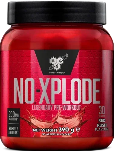 NO-Xplode Pre-Workout Pulver, 390g, Red Rush Geschmack, mit Koffein für Energie & Fokus