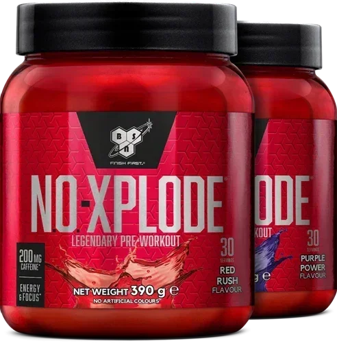 NO-Xplode Pre-Workout Supplement in Red Rush & Purple Power Geschmack, 30 Portionen, 390g