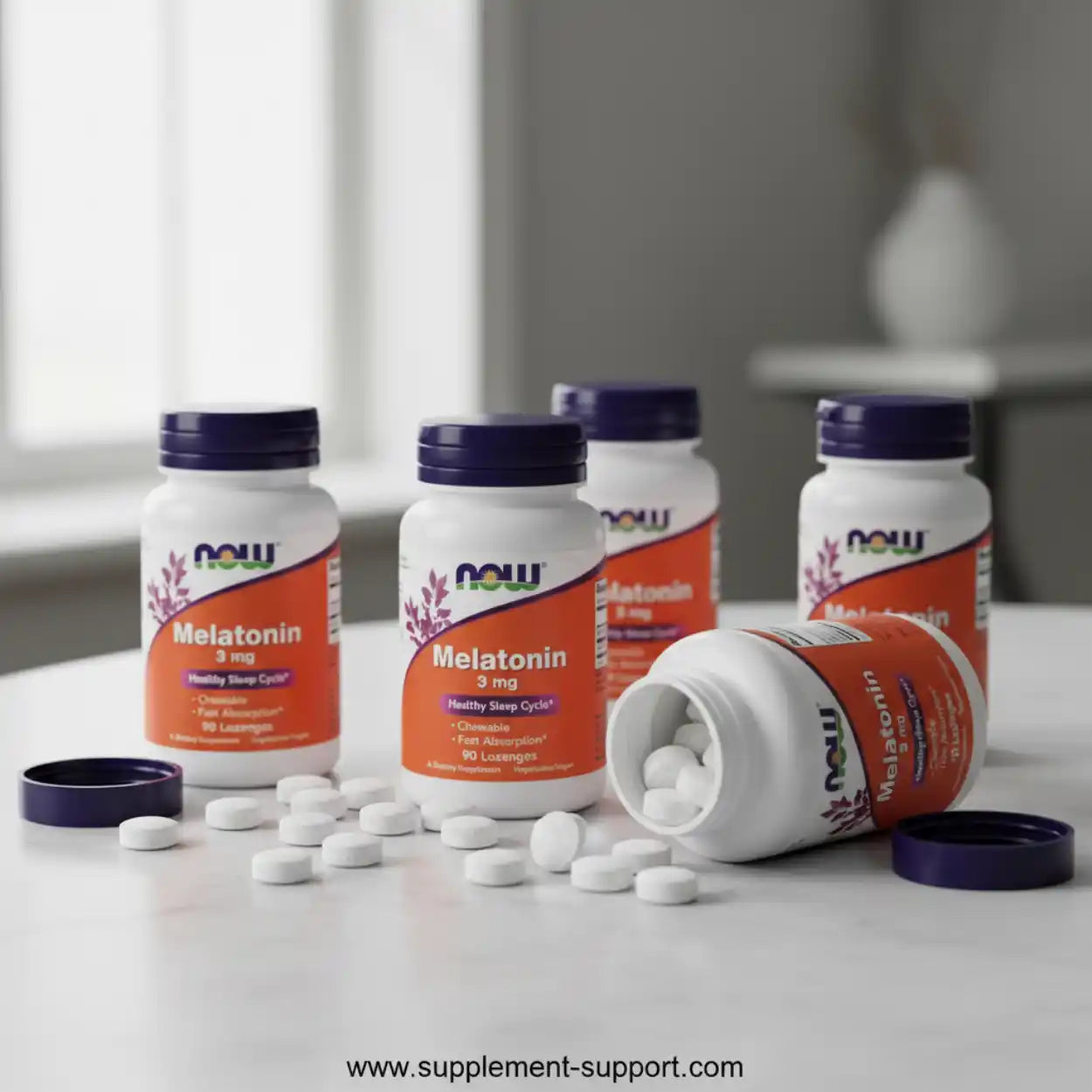 Now Foods, Sleep Support 3 mg, 90 Lutschtabletten - Supplement-Support.com