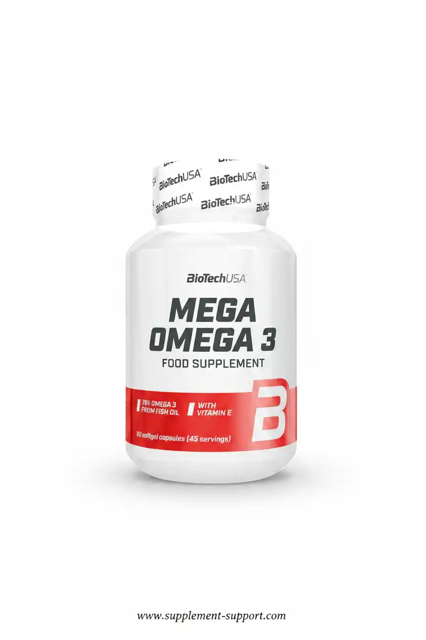 BioTechUSA Mega Omega 3 Nahrungsergänzung mit Vitamin E aus Fischöl