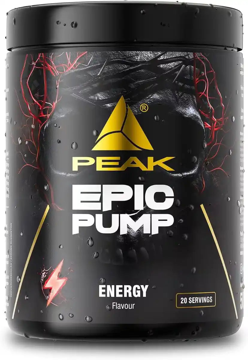 PEAK Epic Pump Energy Booster Nahrungsergänzungsmittel, schwarze Dose mit 20 Portionen