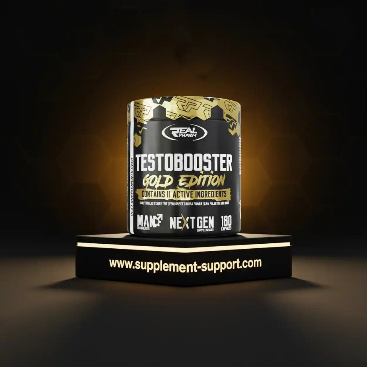 REAL PHARM® TESTO BOOSTER Gold Edition 180 Kapseln - Supplement-Support.com