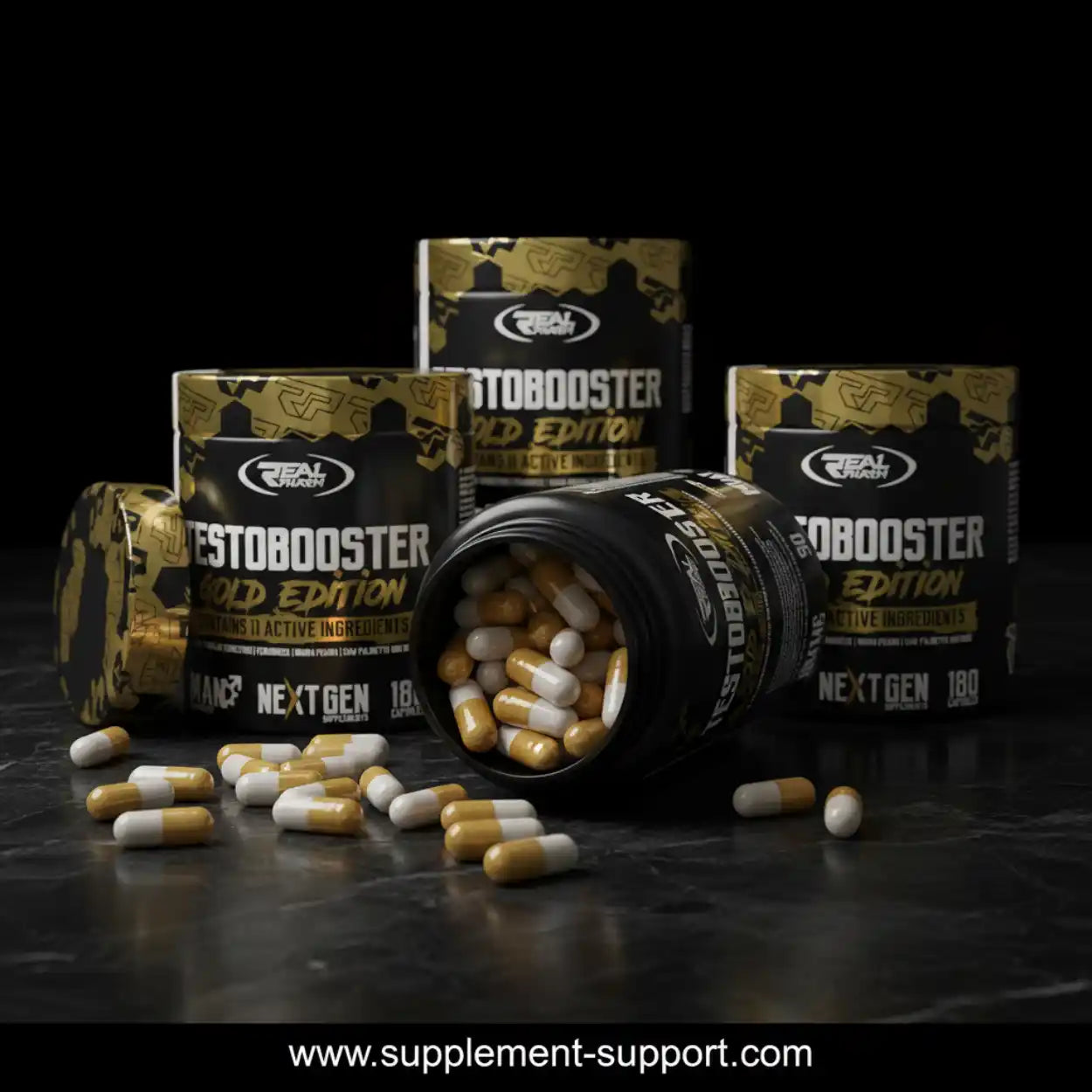 REAL PHARM® TESTO BOOSTER Gold Edition 180 Kapseln - Supplement-Support.com