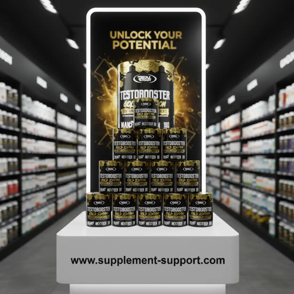REAL PHARM® TESTO BOOSTER Gold Edition 180 Kapseln - Supplement-Support.com