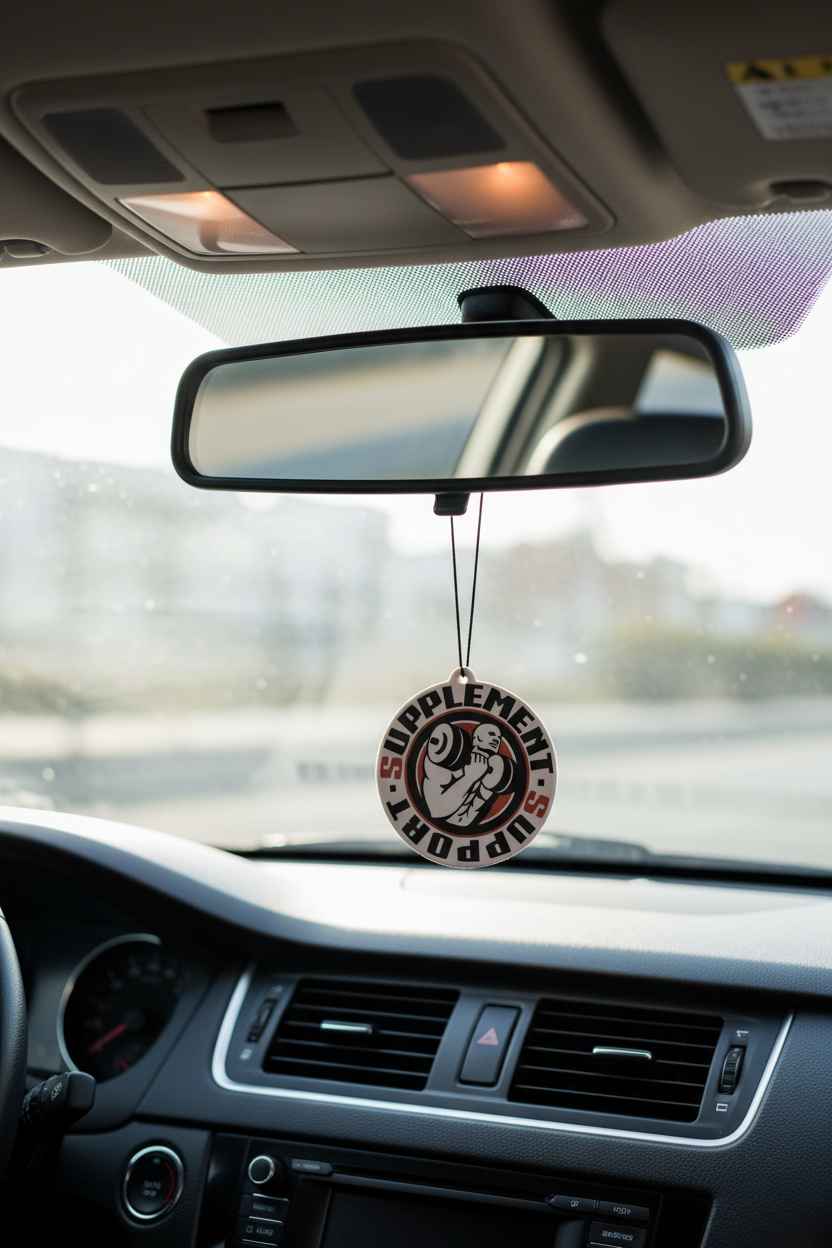 Supplement-Support Anhänger am Rückspiegel im Auto