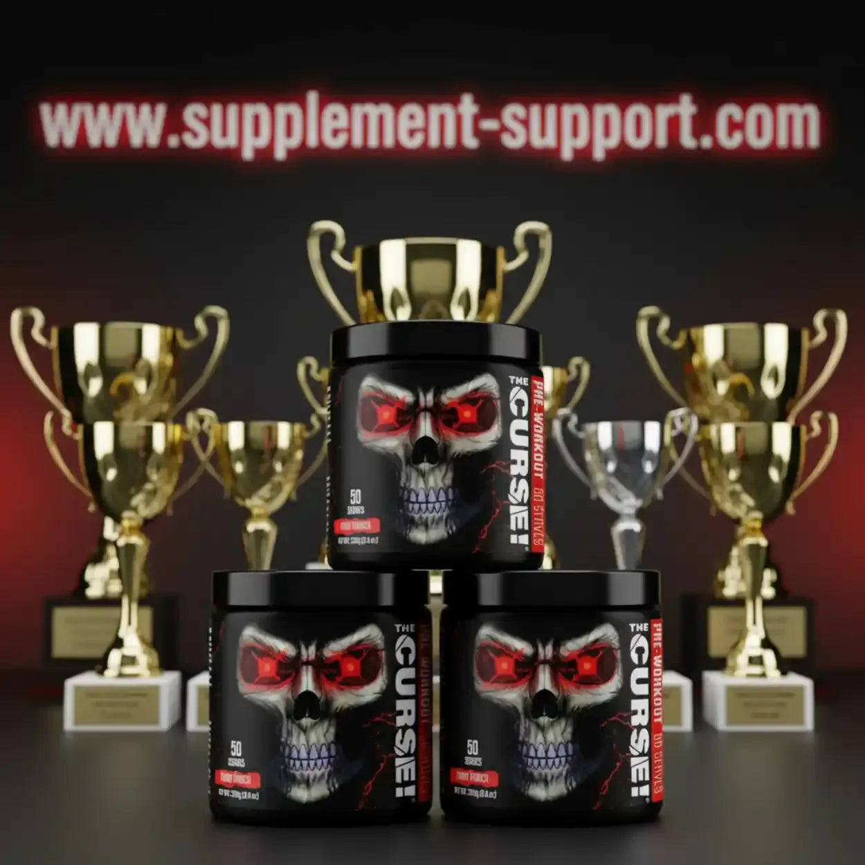 The Curse Pre-Workout Booster Dosen vor Goldpokalen, Fitness Supplement, Energie, Muskelaufbau
