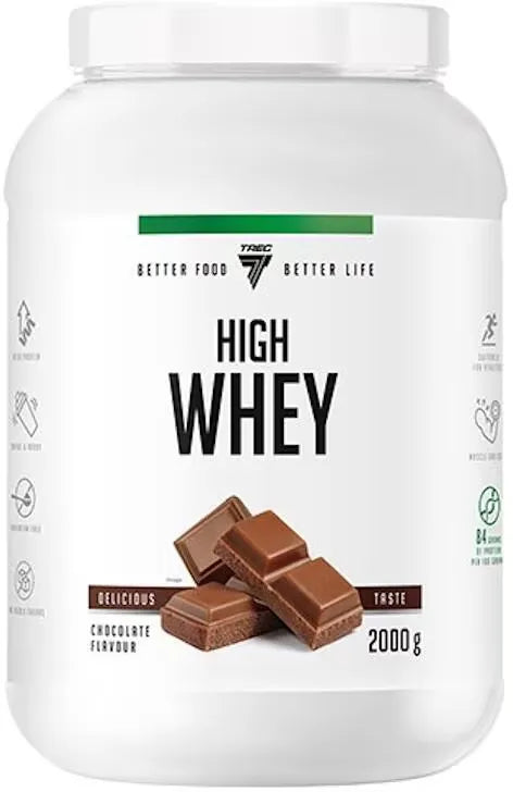 High Whey Protein Pulver Schokolade Geschmack 2000g für Fitness und Sport