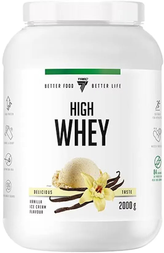 High Whey Protein Vanille-Eisgeschmack, 2000g für Fitness und Sportler