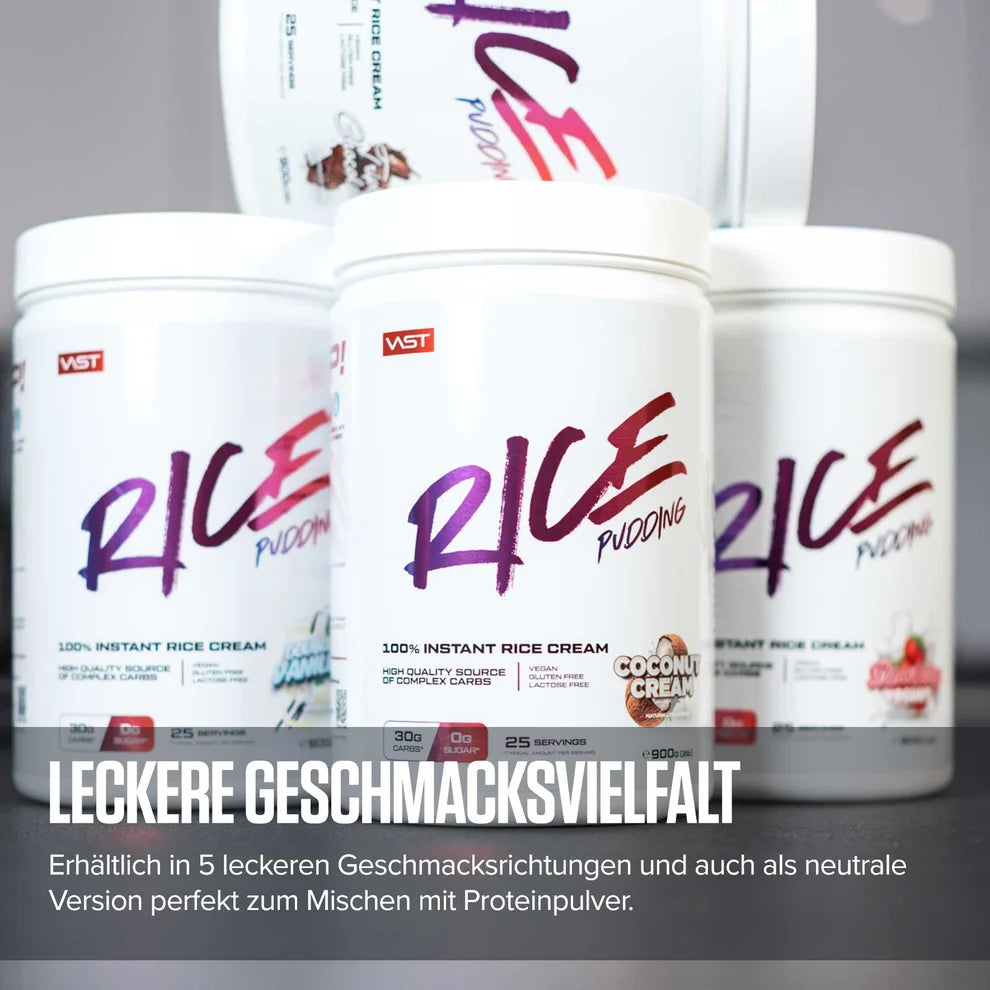 VAST® Instant Rice Pudding Complex Carbs in verschiedenen Geschmacksrichtungen