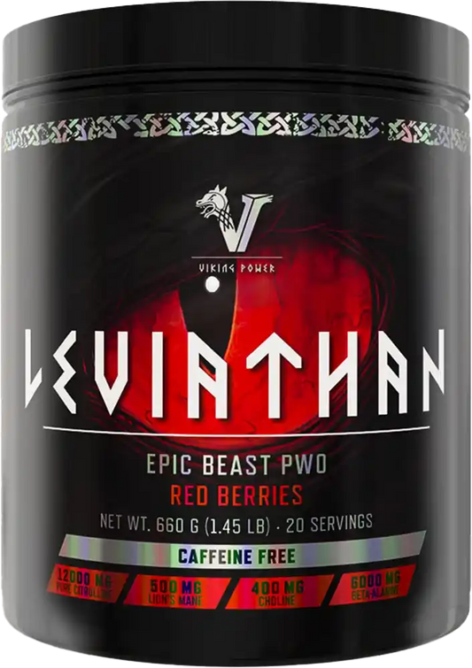 Viking Power Leviathan Epic Beast PWO koffeinfreies Pre-Workout Supplement, Geschmack Red Berries