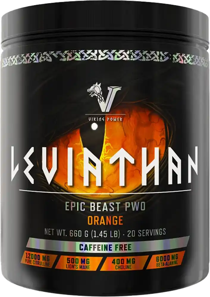 Viking Power Leviathan Epic Beast PWO Pre-Workout Supplement in Orange, koffeinfrei, 660g