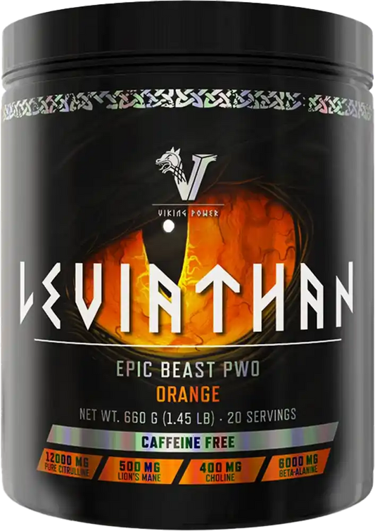 Viking Power Leviathan Epic Beast PWO Pre-Workout Supplement in Orange, koffeinfrei, 660g