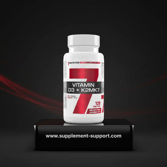 7Nutrition Vitamin D3 + K2MK7 Nahrungsergänzungsmittel, 120 Vegankapseln in weißer Dose