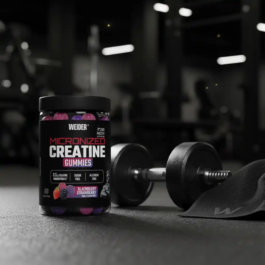 Weider Micronized Creatine Gummies – Zuckerfrei, Allergenfrei, Beeren-Geschmack im Fitnessstudio