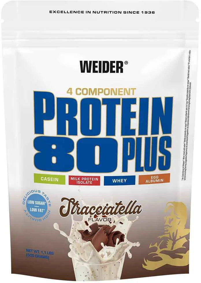 Weider Protein 80 Plus Stracciatella Geschmack, 4-Komponenten-Proteinpulver für Sportler und Fitness