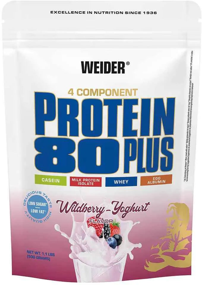 Weider Protein 80 Plus Wildberry-Yoghurt, 4-Komponenten Eiweißpulver mit Casein, Whey, Milchprotein und Eiweiß