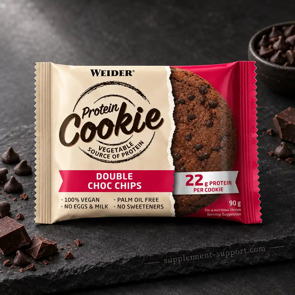 WEIDER Protein Cookie Double Choc Chips 90g, vegan und ohne Zuckerzusatz