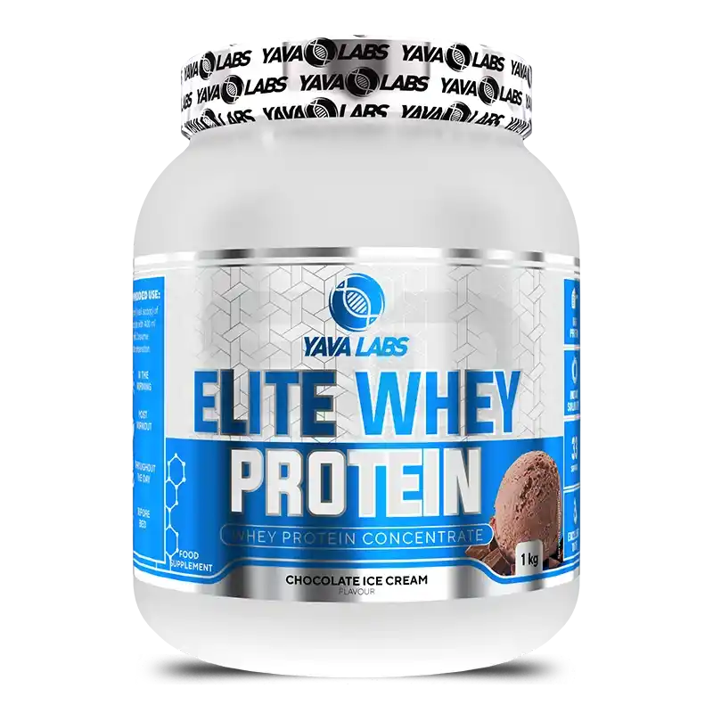 Yava Labs Elite Whey Protein Schokoladeneis Geschmack, 1 kg Nahrungsergänzung für Sportler