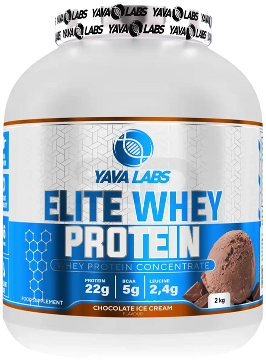 Yava Labs Elite Whey Protein 2kg Schokoladen-Eis-Geschmack, 22g Protein pro Portion, ideal für Sportler und Fitness