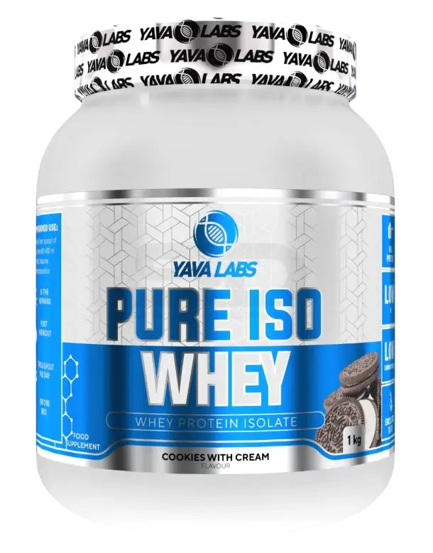 Yava Labs Pure Iso Whey Protein Isolate, Cookies with Cream Geschmack, 1 kg