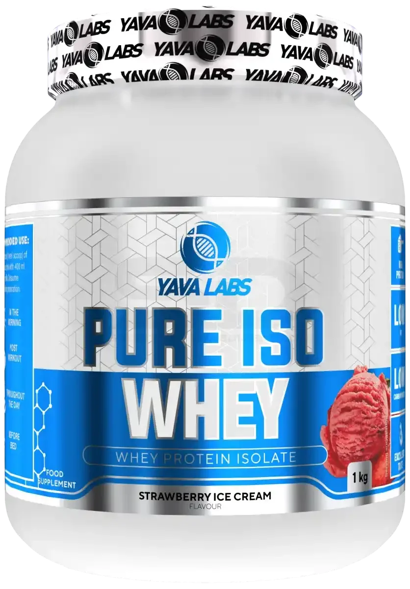 Yava Labs Pure Iso Whey Protein Isolate, Erdbeer-Eis-Geschmack, 1 kg