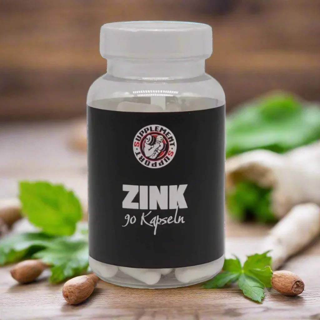Zink Nahrungsergänzungsmittel von Supplement Support, 90 Kapseln in einer weißen Dose